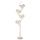 Contemporary White Glass Floral Table Lamp