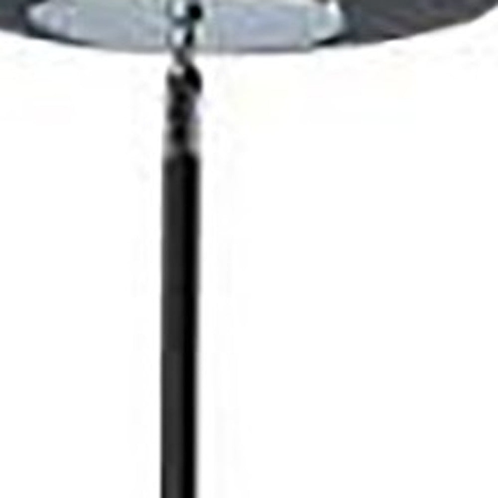 Black Metal Floor Lamp with Saucer Shade