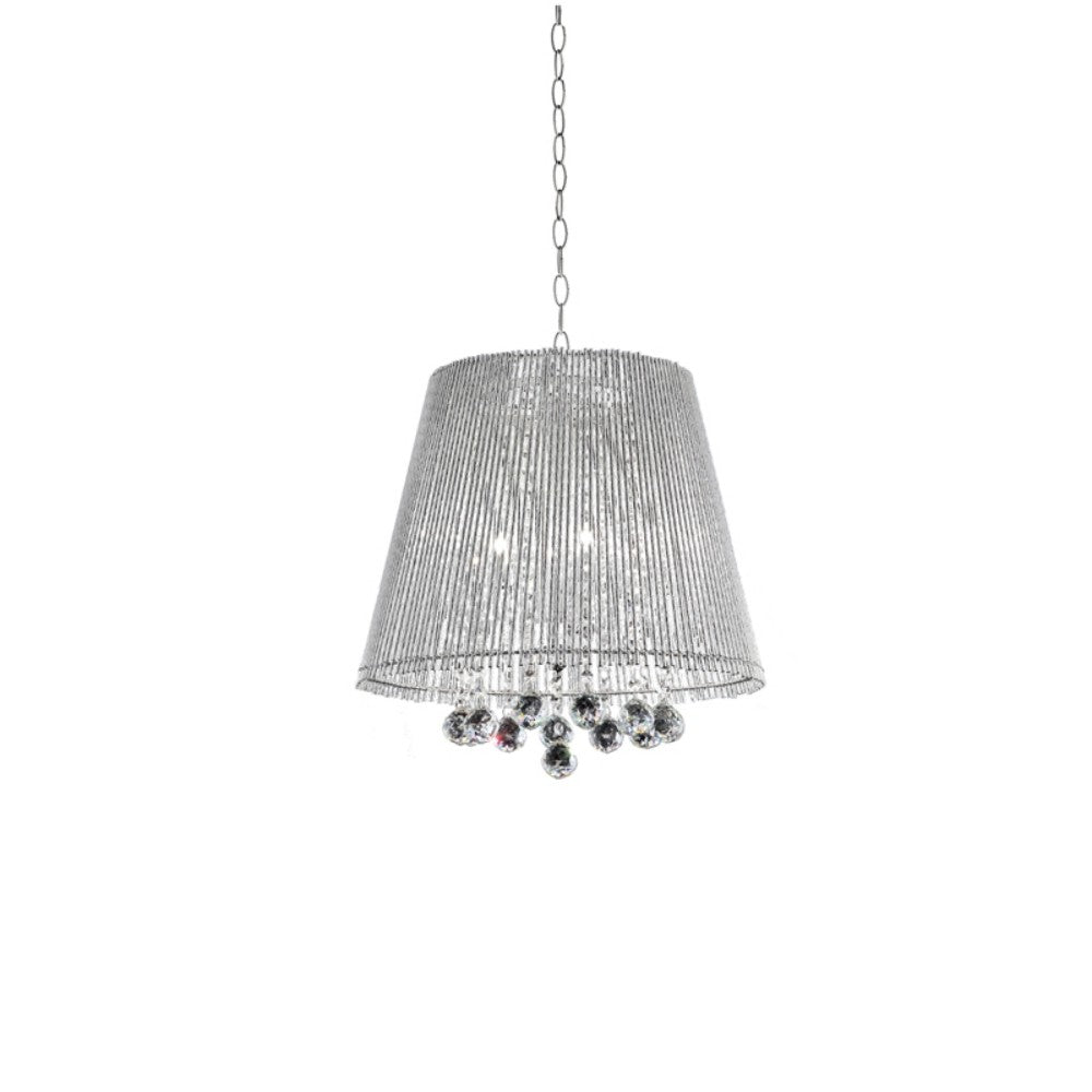Dreamy Silver Ceiling Lamp with Crystal Accents