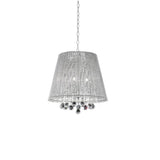 Dreamy Silver Ceiling Lamp with Crystal Accents