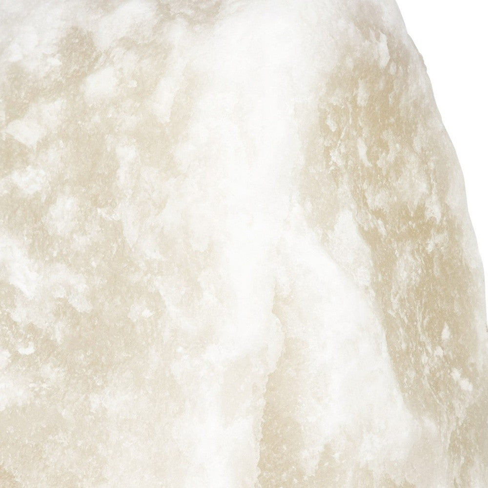 White Hand Carved 12-15 Pound Himalayan Salt and Marble Lamp