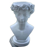 20" White Lady Head Planter Indoor Outdoor Statue