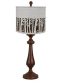 Brown Candlestick Forest Tree Shade Table Lamp