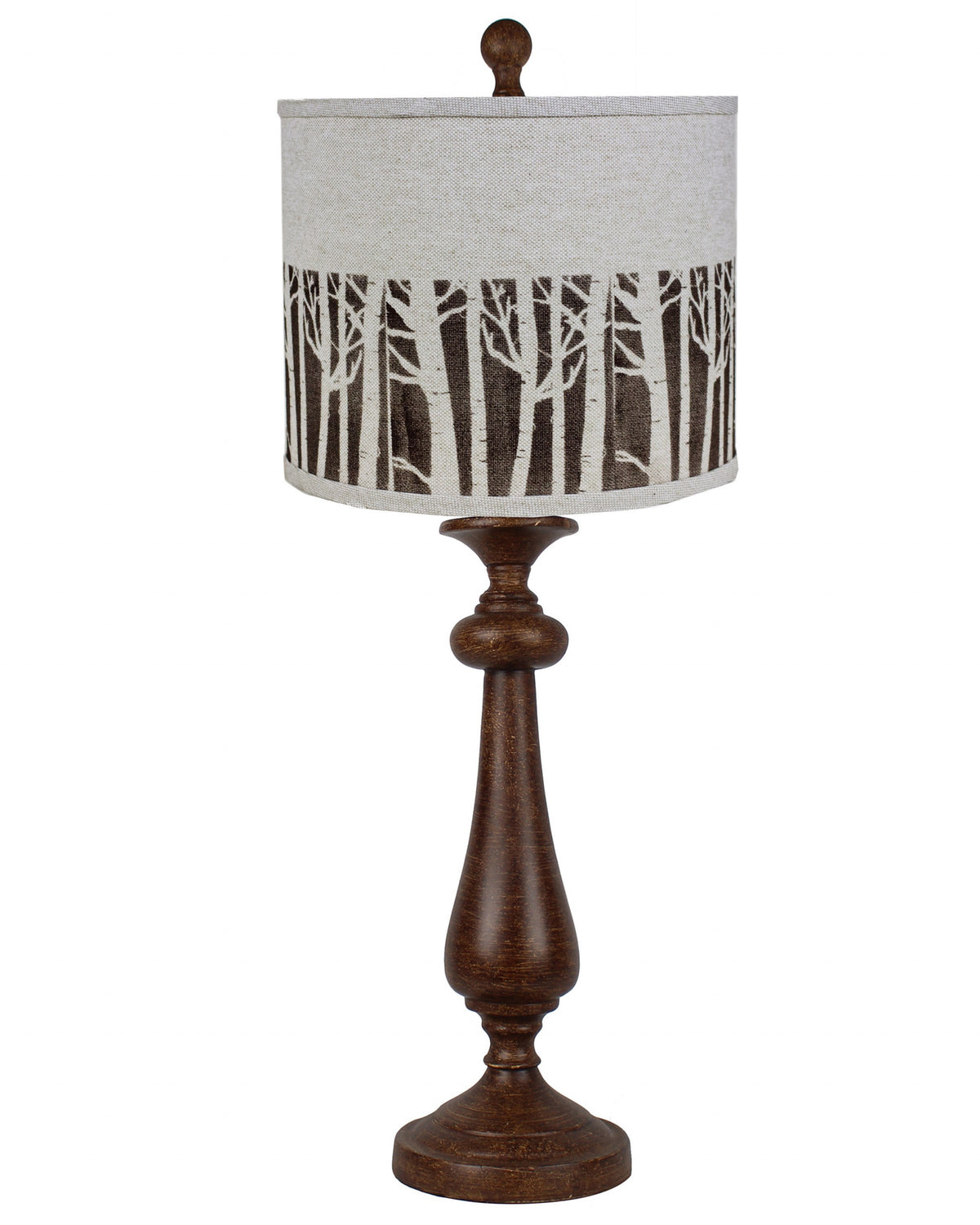 Brown Candlestick Forest Tree Shade Table Lamp