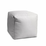 17  Cool Crisp White Solid Color Indoor Outdoor Pouf Ottoman