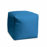 17  Cool Bright Teal Blue Solid Color Indoor Outdoor Pouf Ottoman