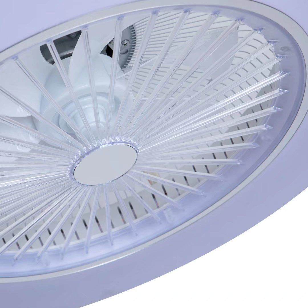 White Contemporary Acrylic Fan And Ceiling Lamp