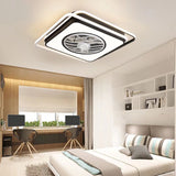 Modern White And Black Ceiling Lamp And Fan