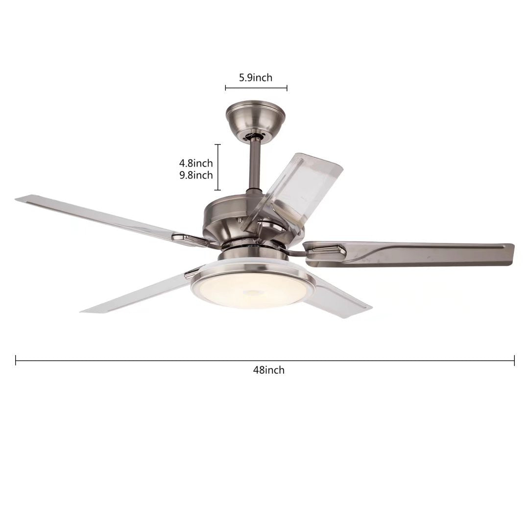 Contemporary Ceiling Lamp And Fan With Remote